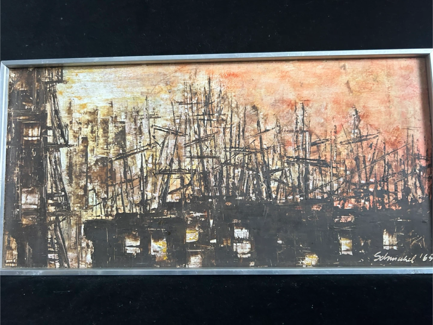 Schmuckel '65 Abstract Ship Seascape Painting