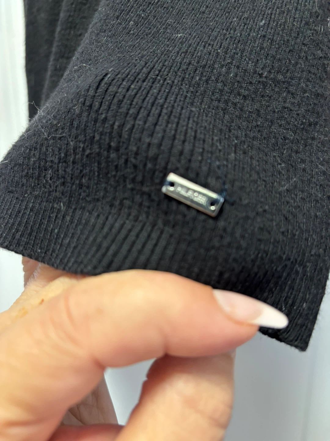 Tommy Hilfiger Black Sweater with Striped Cuffs XS - photo 4