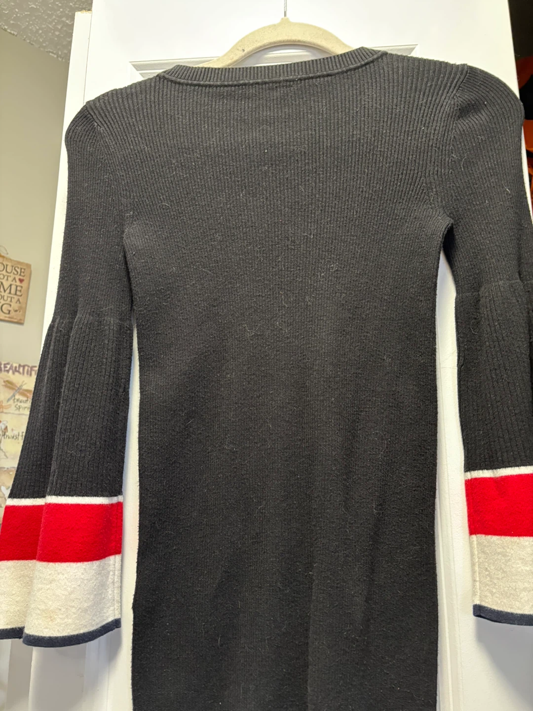 Tommy Hilfiger Black Sweater with Striped Cuffs XS - photo 3
