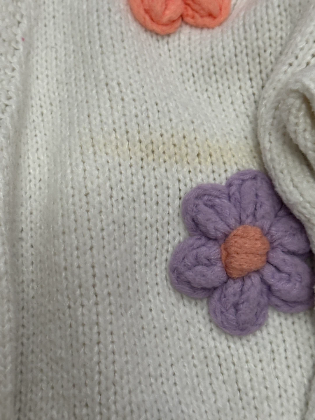 White Cardigan with Flowers - photo 2