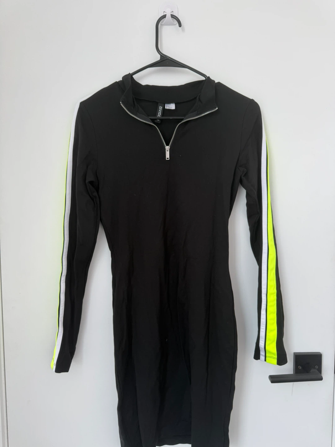 H&M Black Dress with Neon Stripes