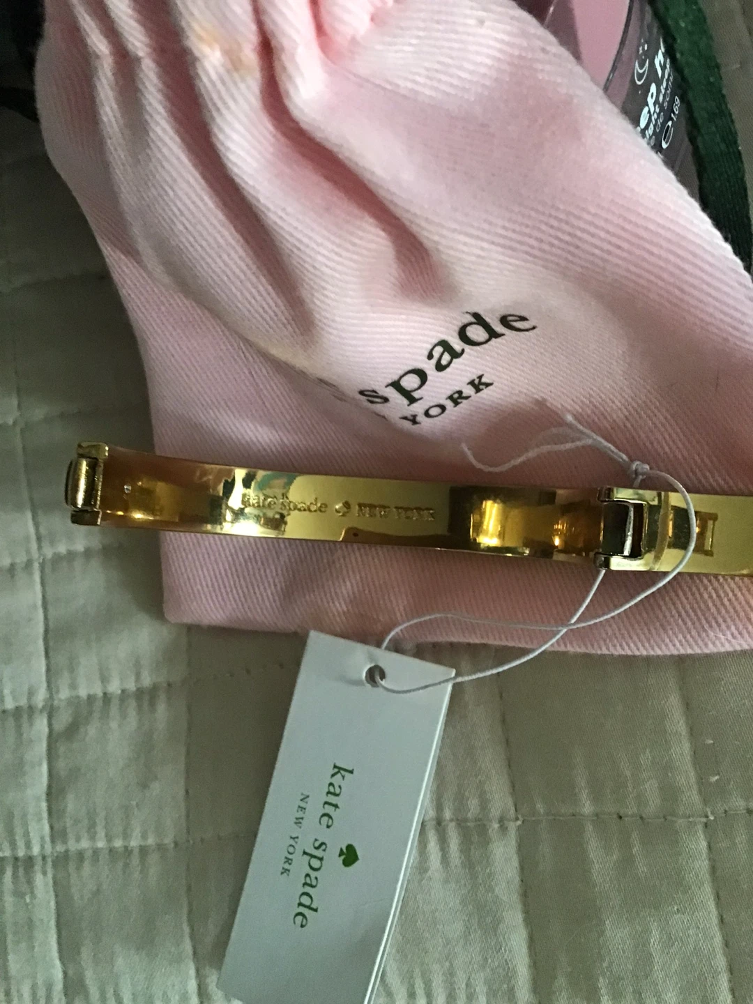 Kate Spade New York Gold Tone Bangle Bracelet with Black Enamel - photo 4