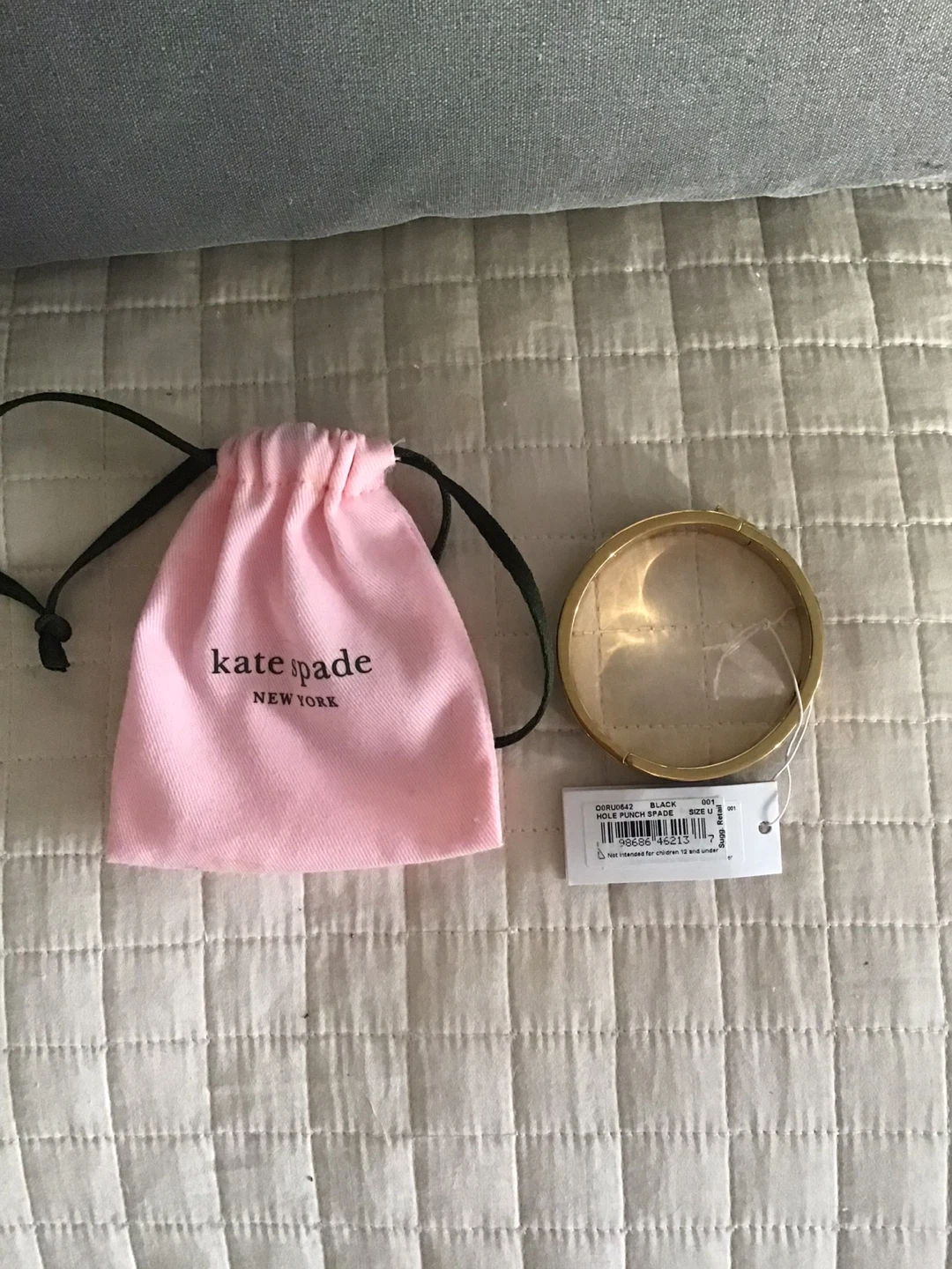 Kate Spade New York Gold Tone Bangle Bracelet with Black Enamel - photo 3