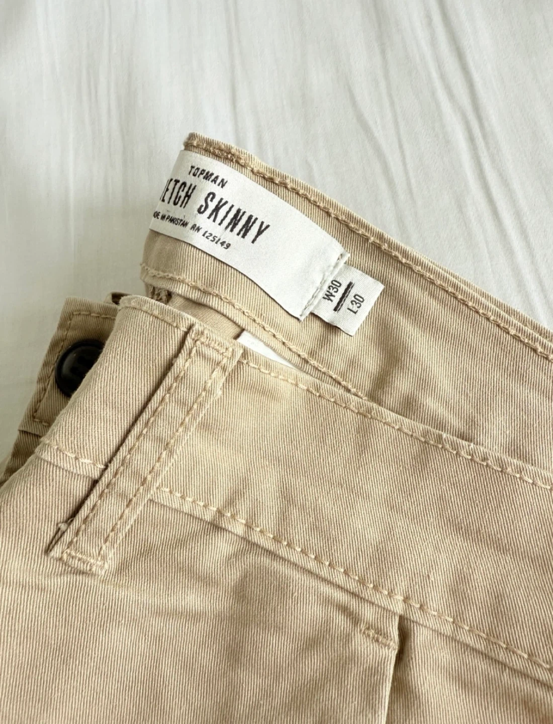 Topman Stretch Skinny Chinos - Khaki W30 L30