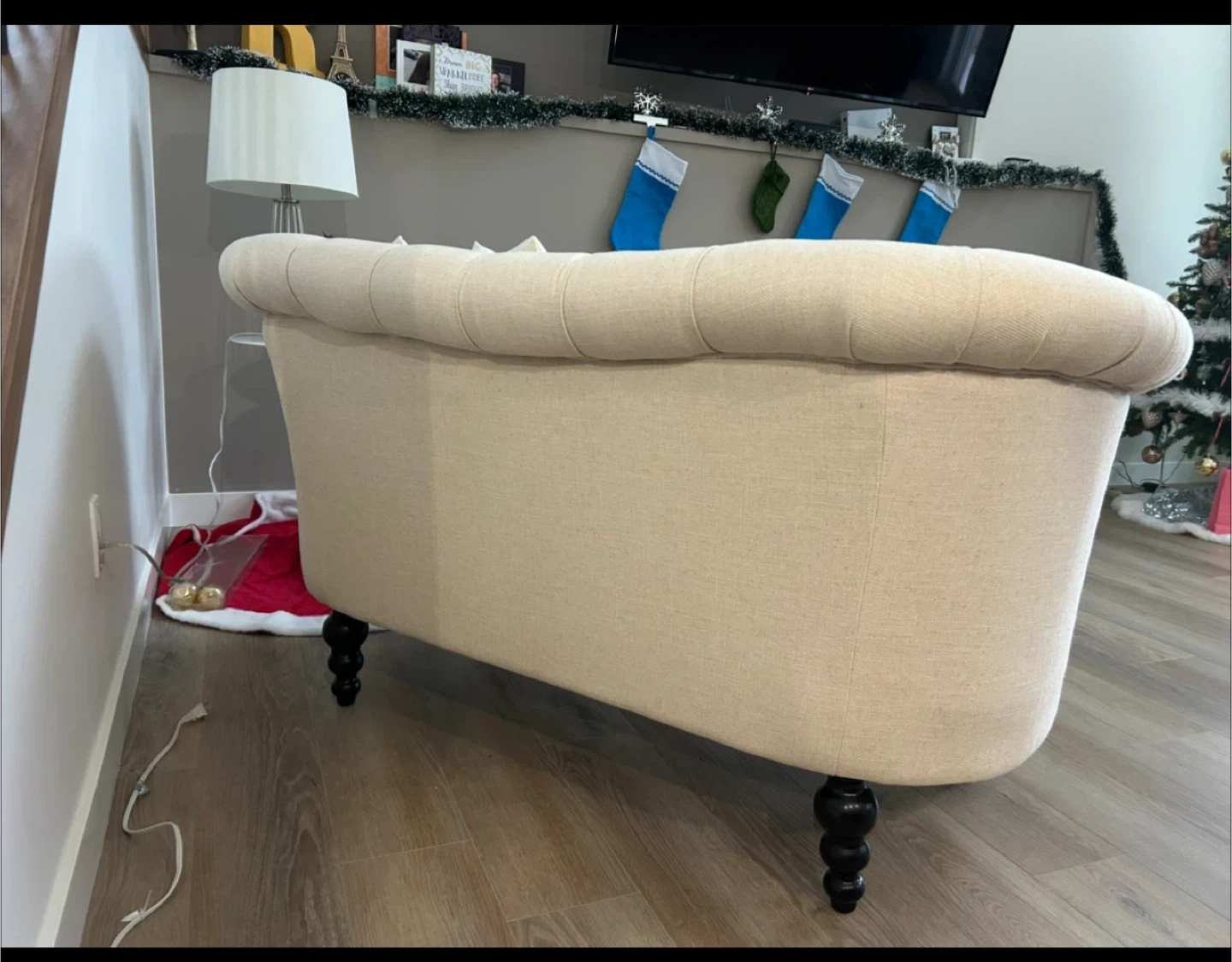 Tufted Accent Loveseat Sofa with Black Legs - photo 3