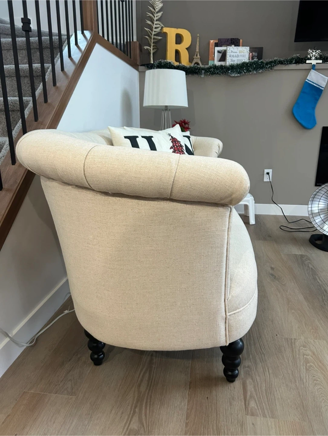 Tufted Accent Loveseat Sofa with Black Legs - photo 4
