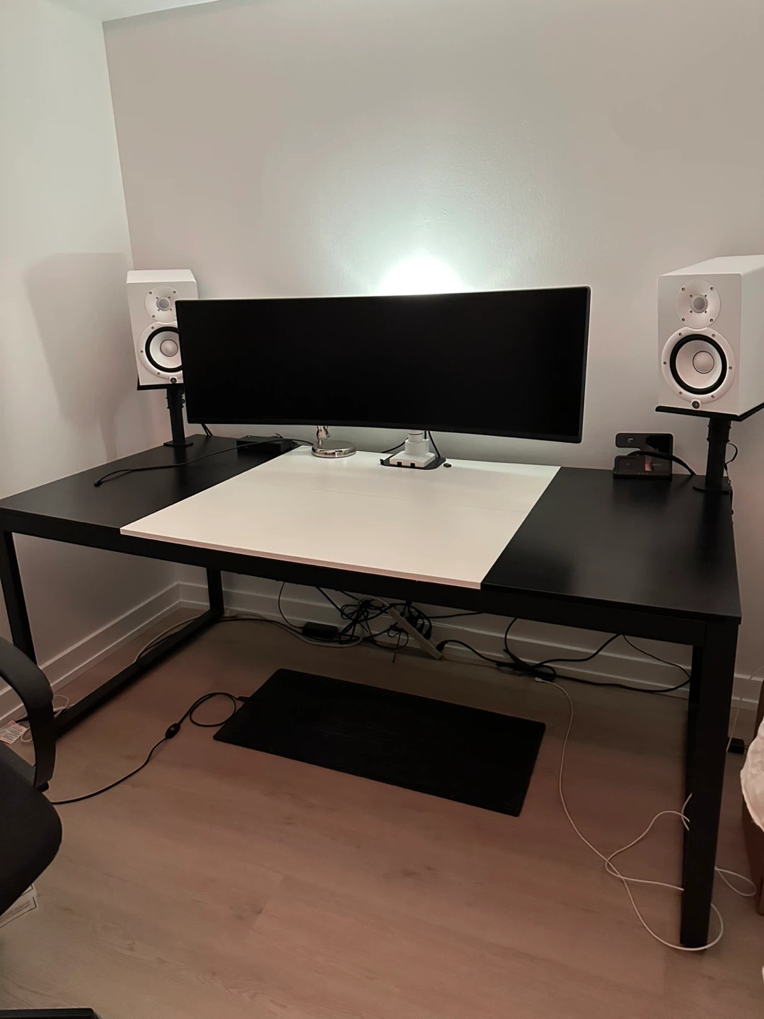 Black Metal Frame Desk with Wood Top