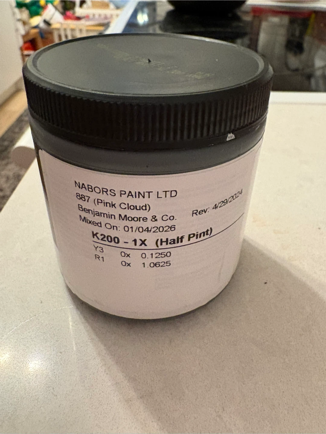 Benjamin Moore "Pink Cloud" K200-1X Colour Sample Paint