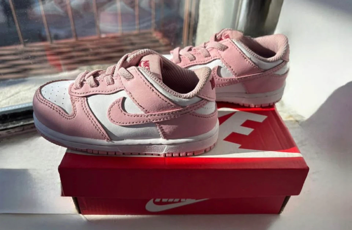 Nike Dunk Low Toddler Shoes Pink White Size TD - photo 3