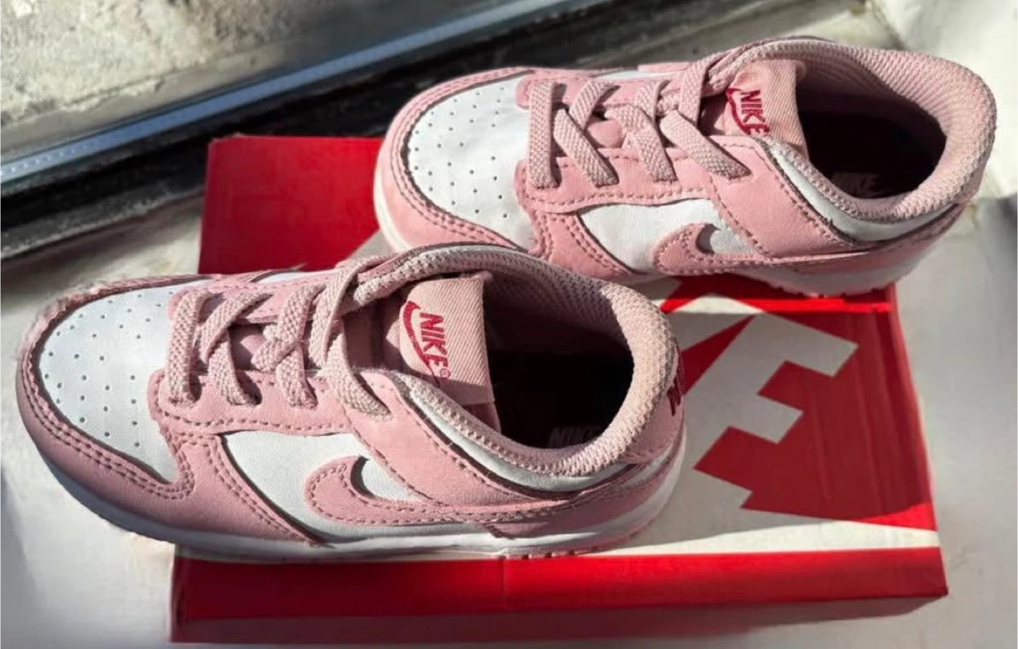 Nike Dunk Low Toddler Shoes Pink White Size TD - photo 2