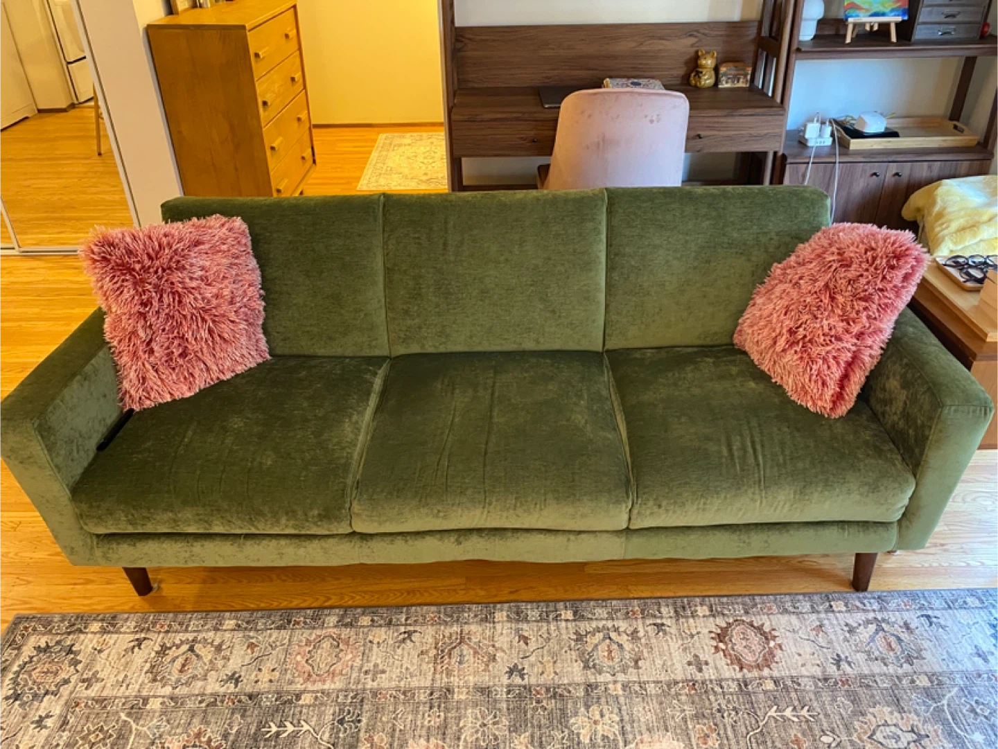 Green Velvet Sofa