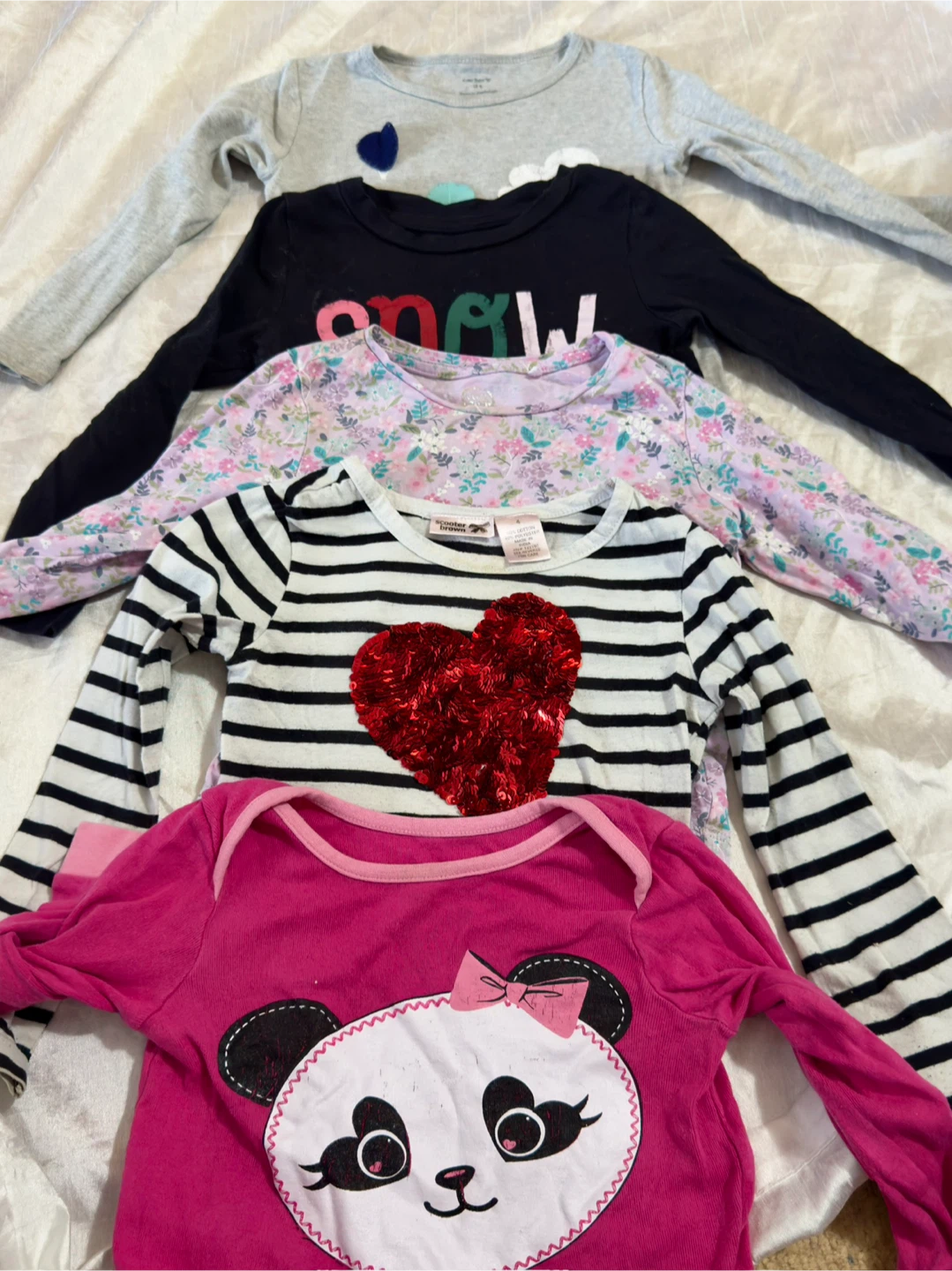Carters and Joe Fresh Girls Long Sleeve Tops Bundle