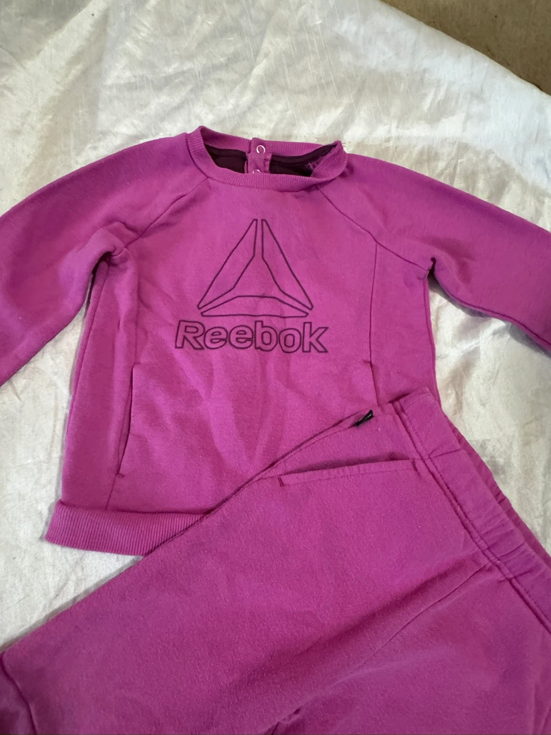 Reebok Toddler Girls Pink Sweat Suit Set 3T - photo 3