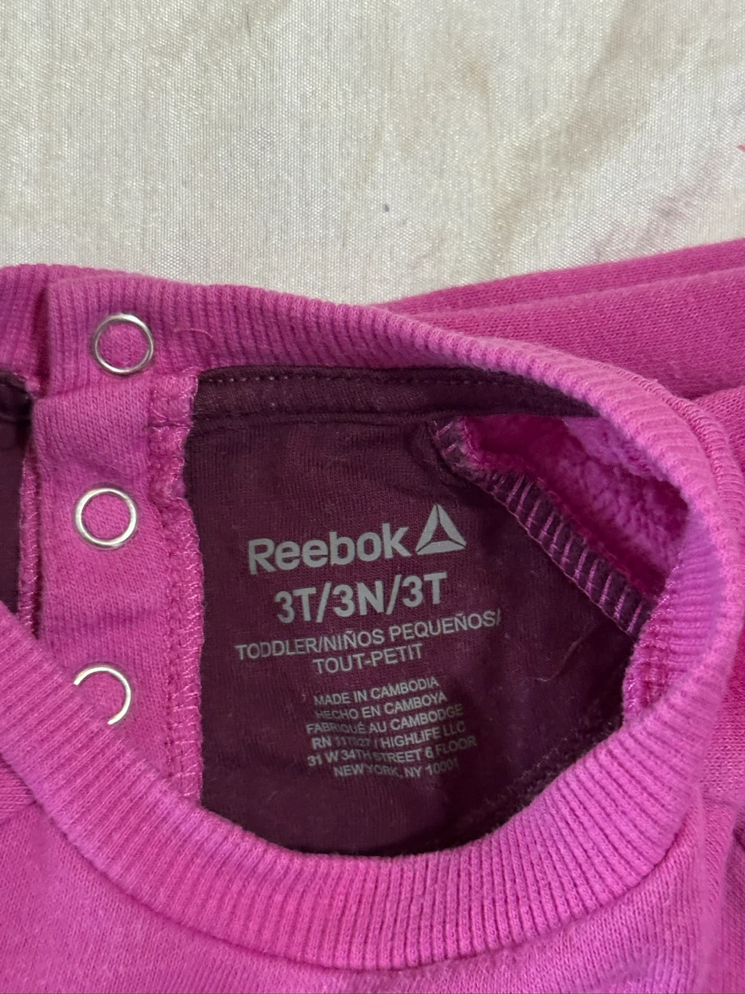 Reebok Toddler Girls Pink Sweat Suit Set 3T - photo 4