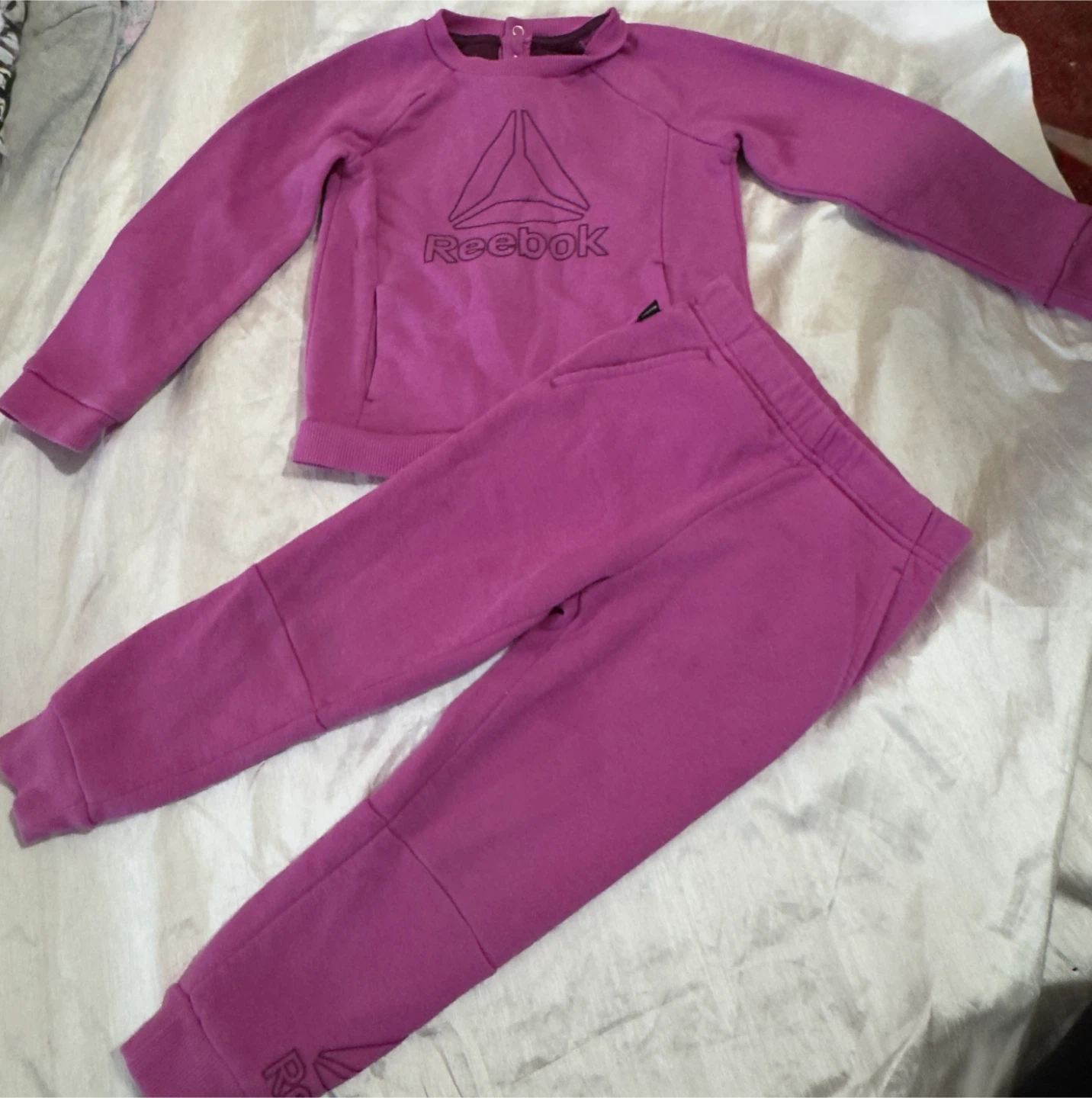 Reebok Toddler Girls Pink Sweat Suit Set 3T - photo 2