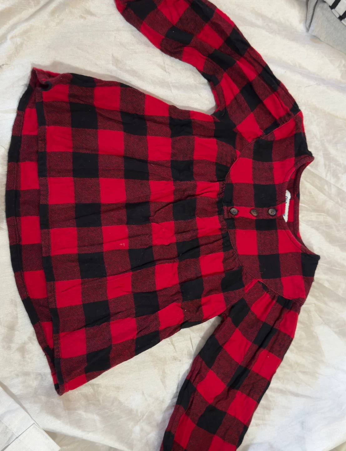 Old Navy Red & Black Buffalo Plaid Long Sleeve Dress Size 3T