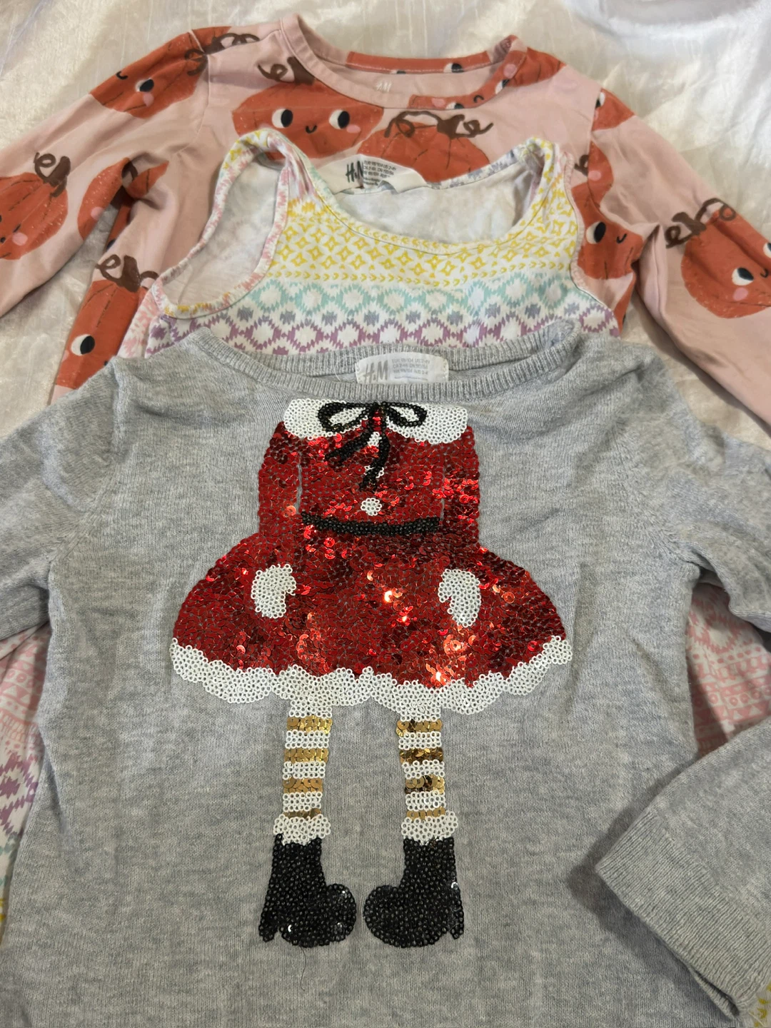 H&M Kids 3-Piece Clothing Set - Long Sleeve Tops & Dress