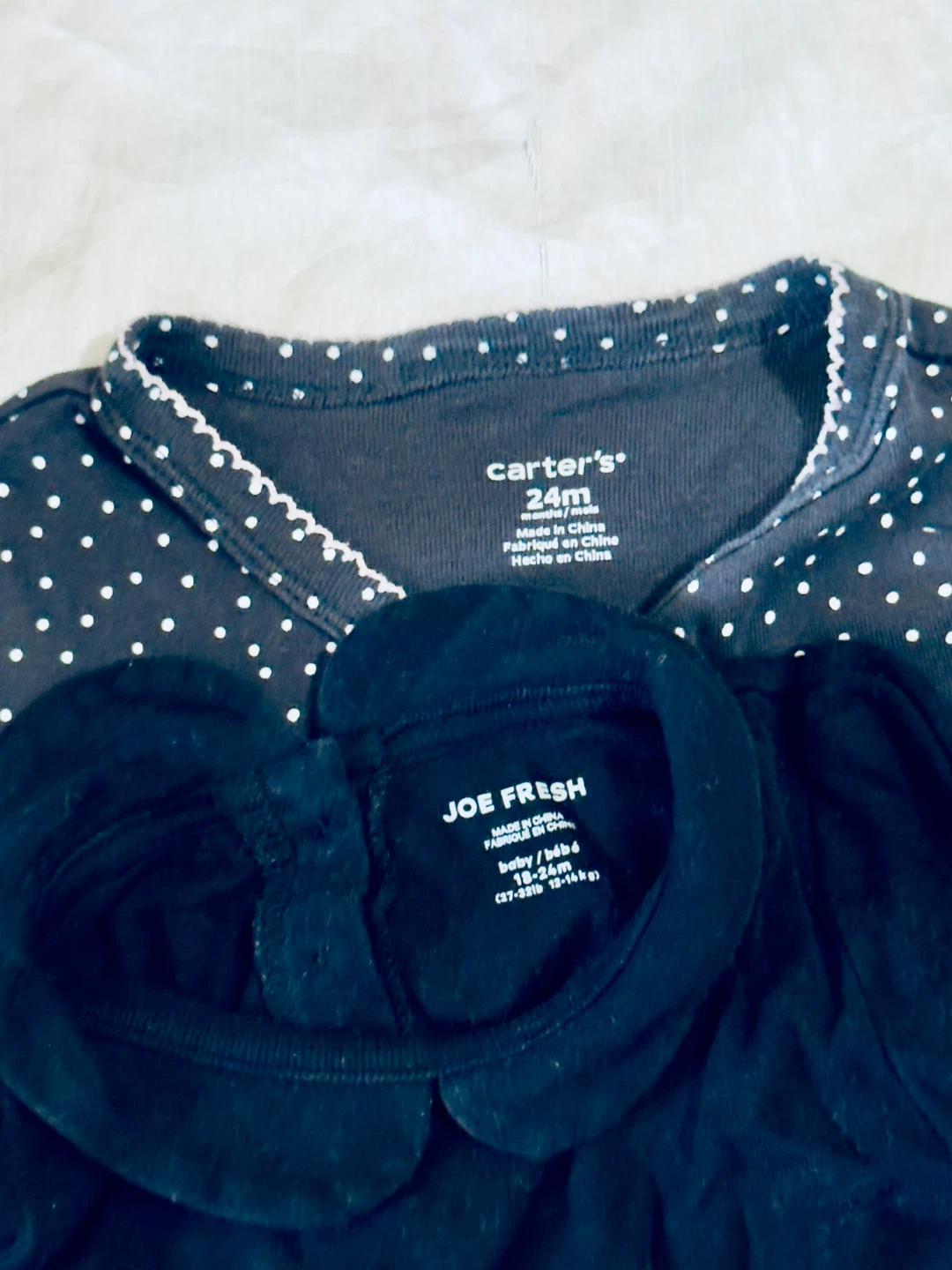 2 Carter's & Joe Fresh Baby Bodysuits - 24 Months - photo 3