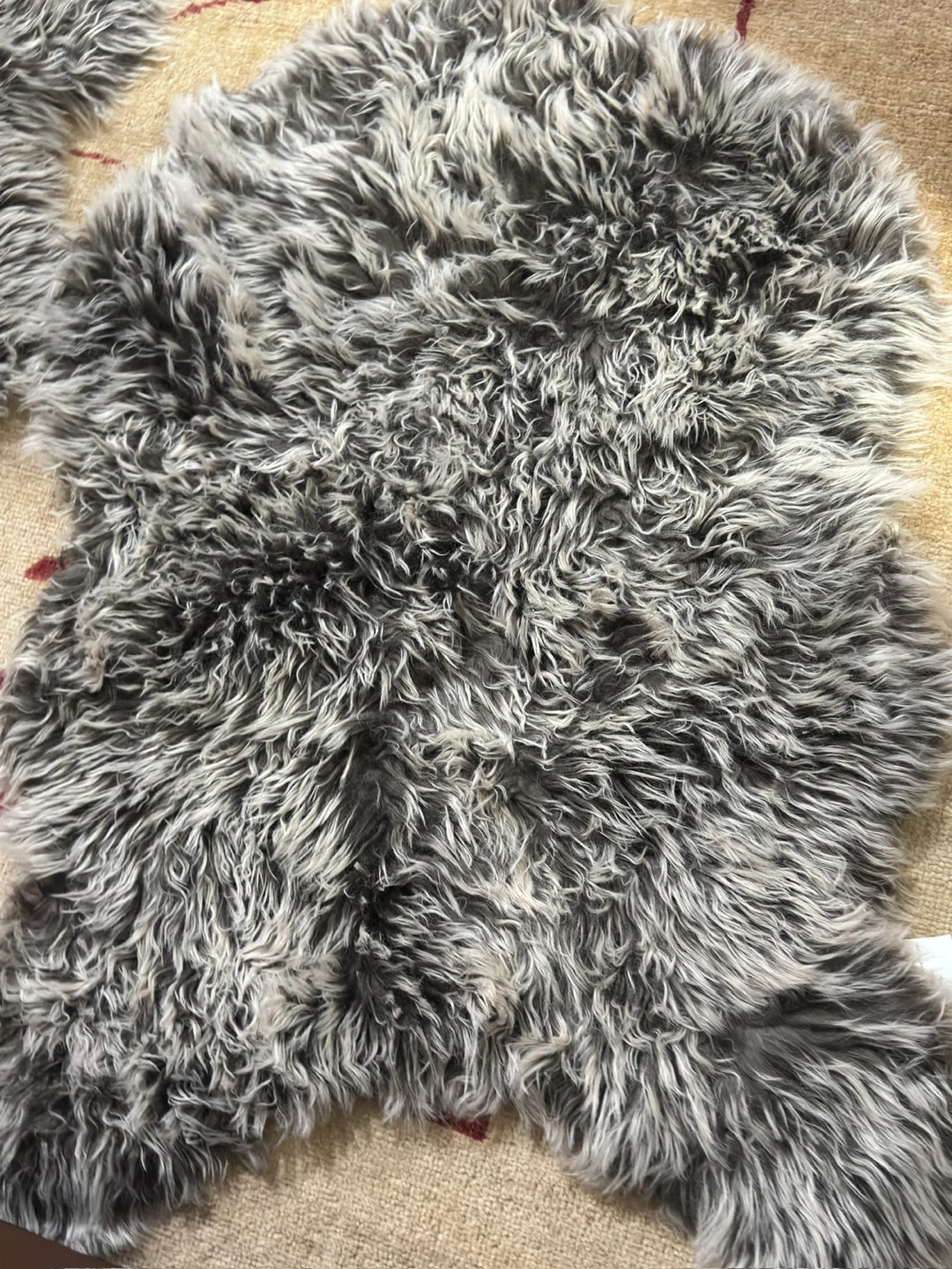 Grey Faux Fur Rugs - Set of 2