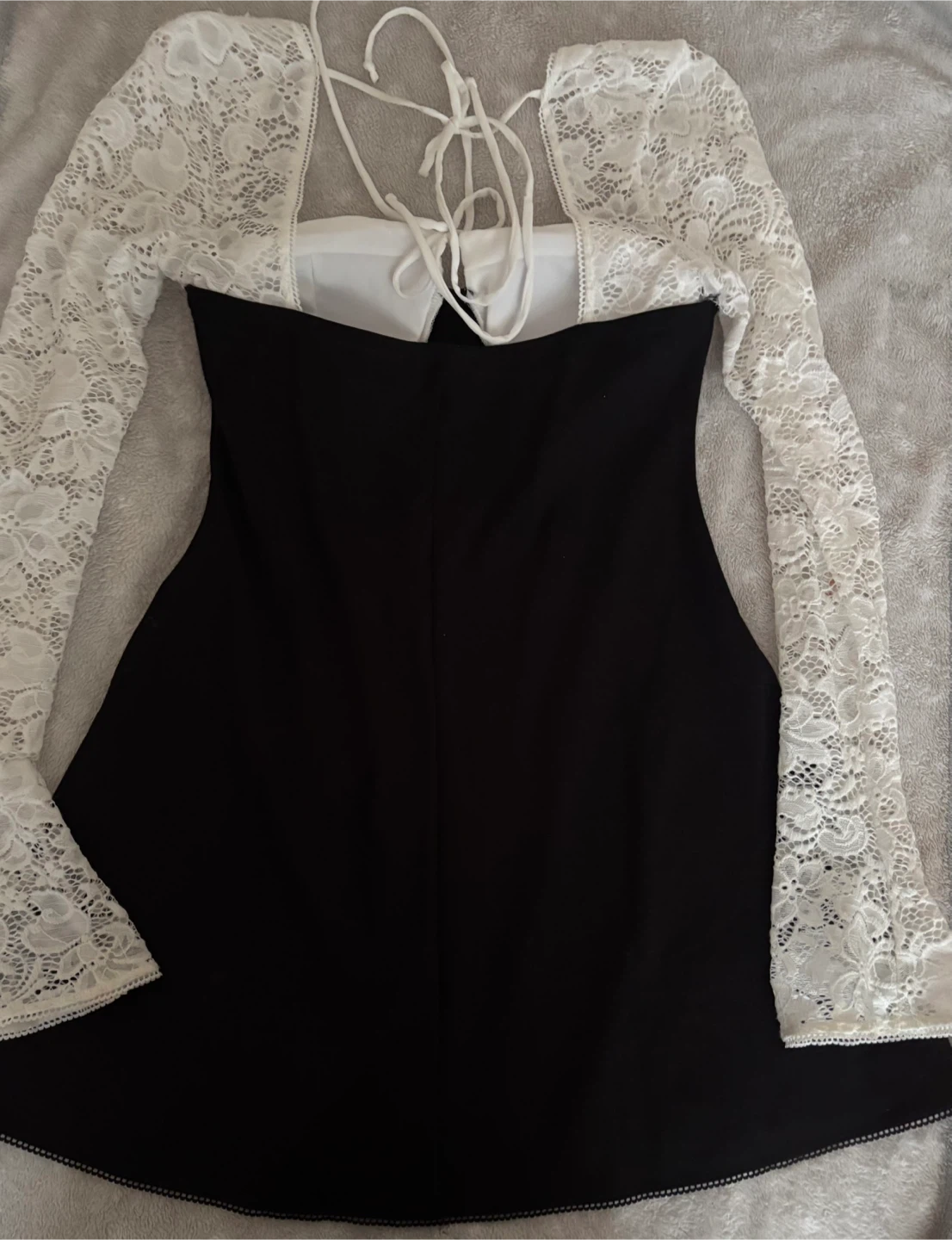 Fashion, nova Black and White Lace Dress - photo 2