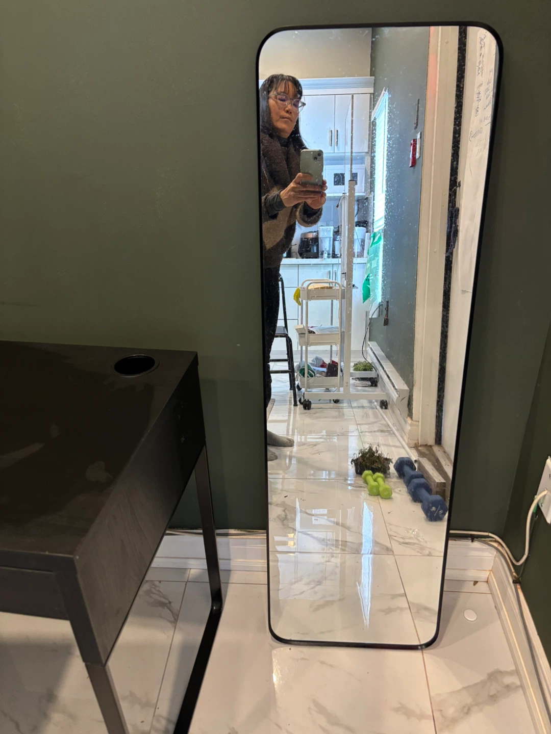 Full Length Mirror with Black Frame