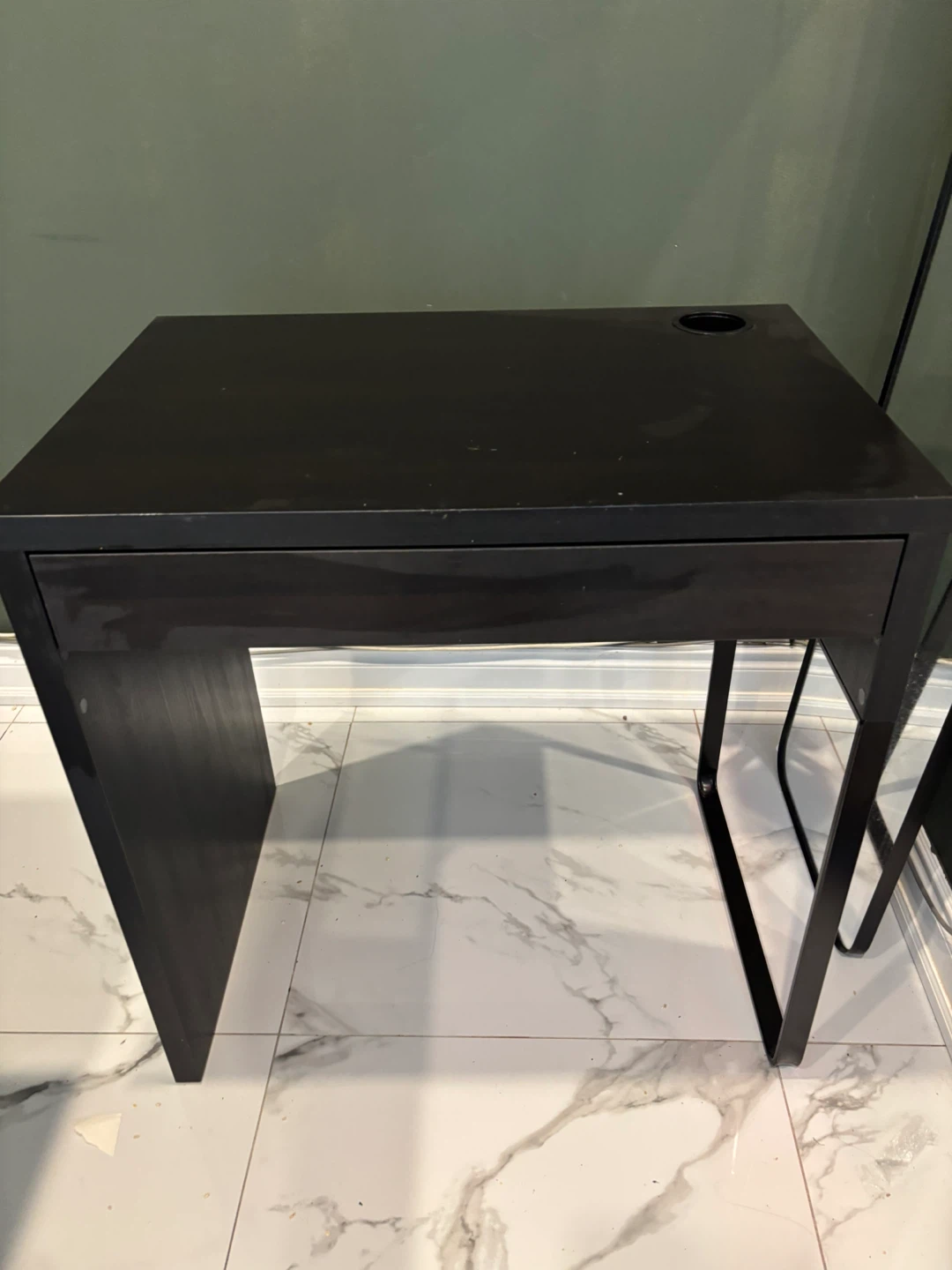 Black Desk with Drawer IKEA