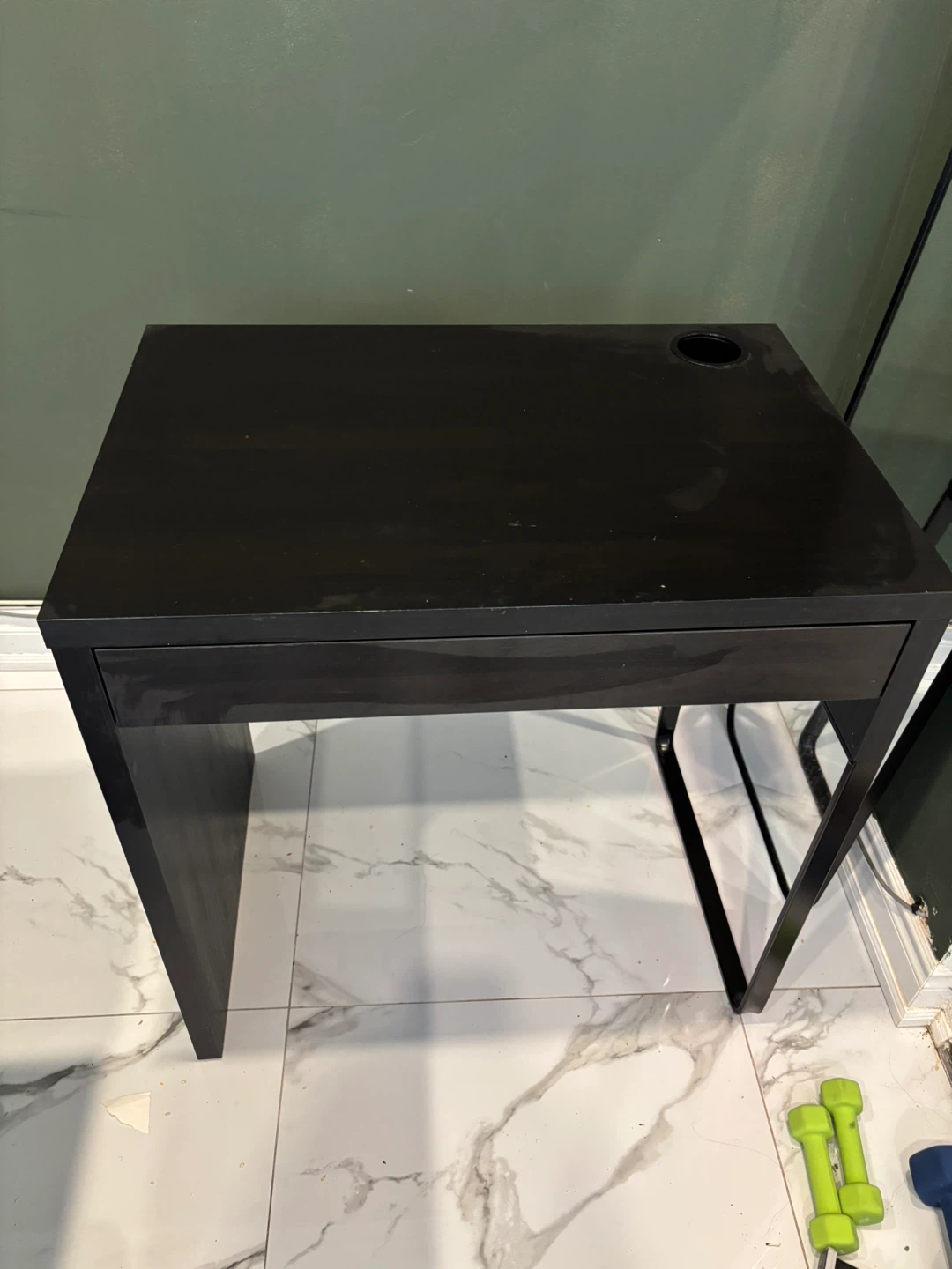 Black Desk with Drawer IKEA - photo 2