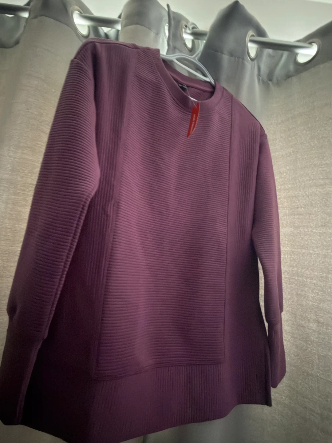 Athleta Purple Ribbed Crewneck Sweatshirt