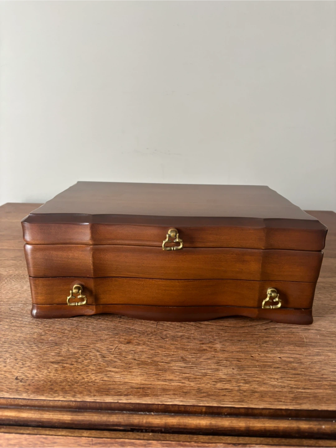 Vintage 1960s Jasco Wooden Jewelry Box with Drawer