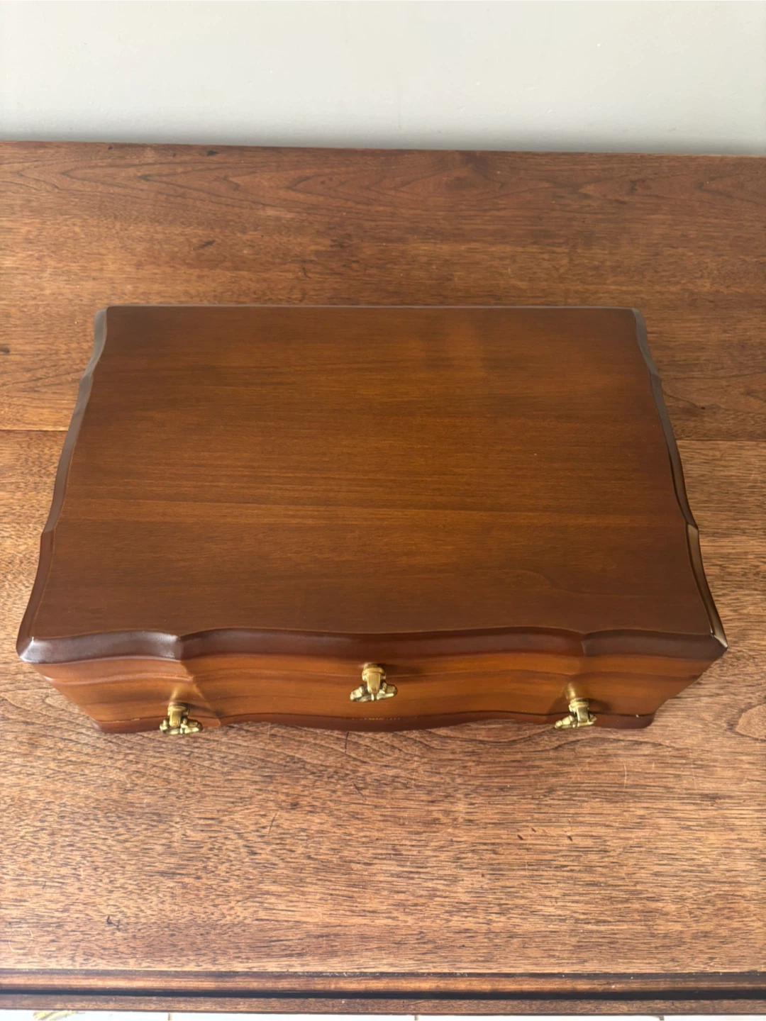 Vintage 1960s Jasco Wooden Jewelry Box with Drawer - photo 3