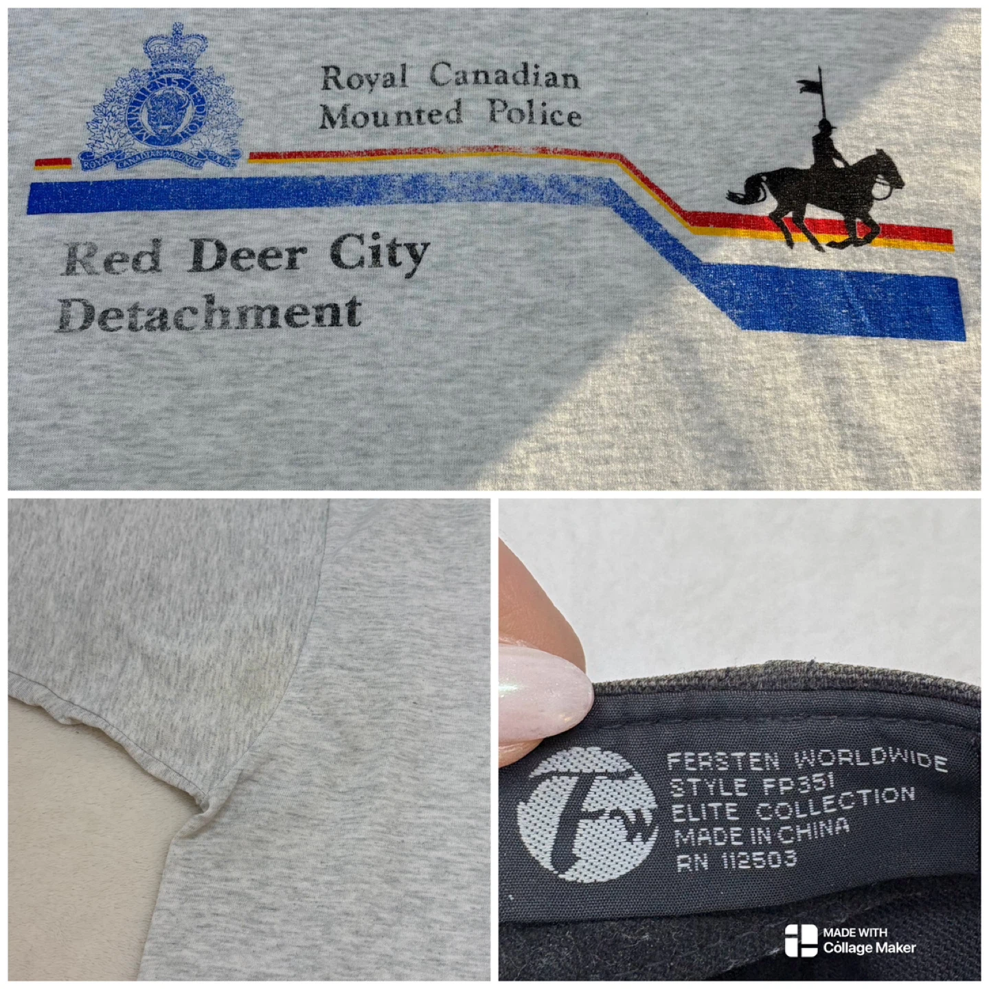 Vintage RCMP Red Deer Detachment 4 Piece Collector Bundle Sz XL - photo 4