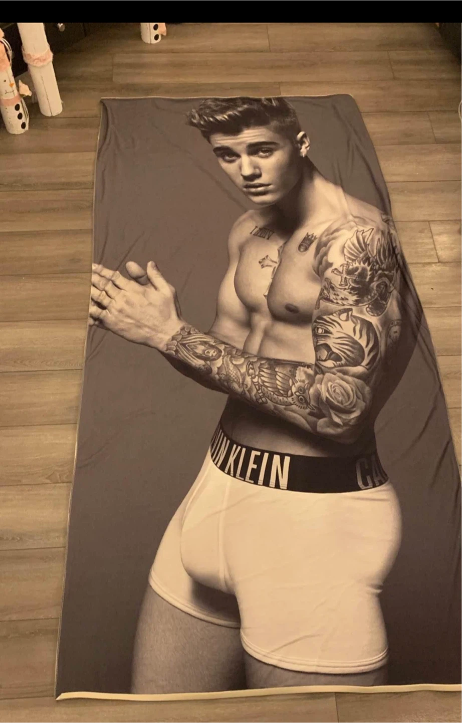 Calvin Klein Justin Bieber fabric poster