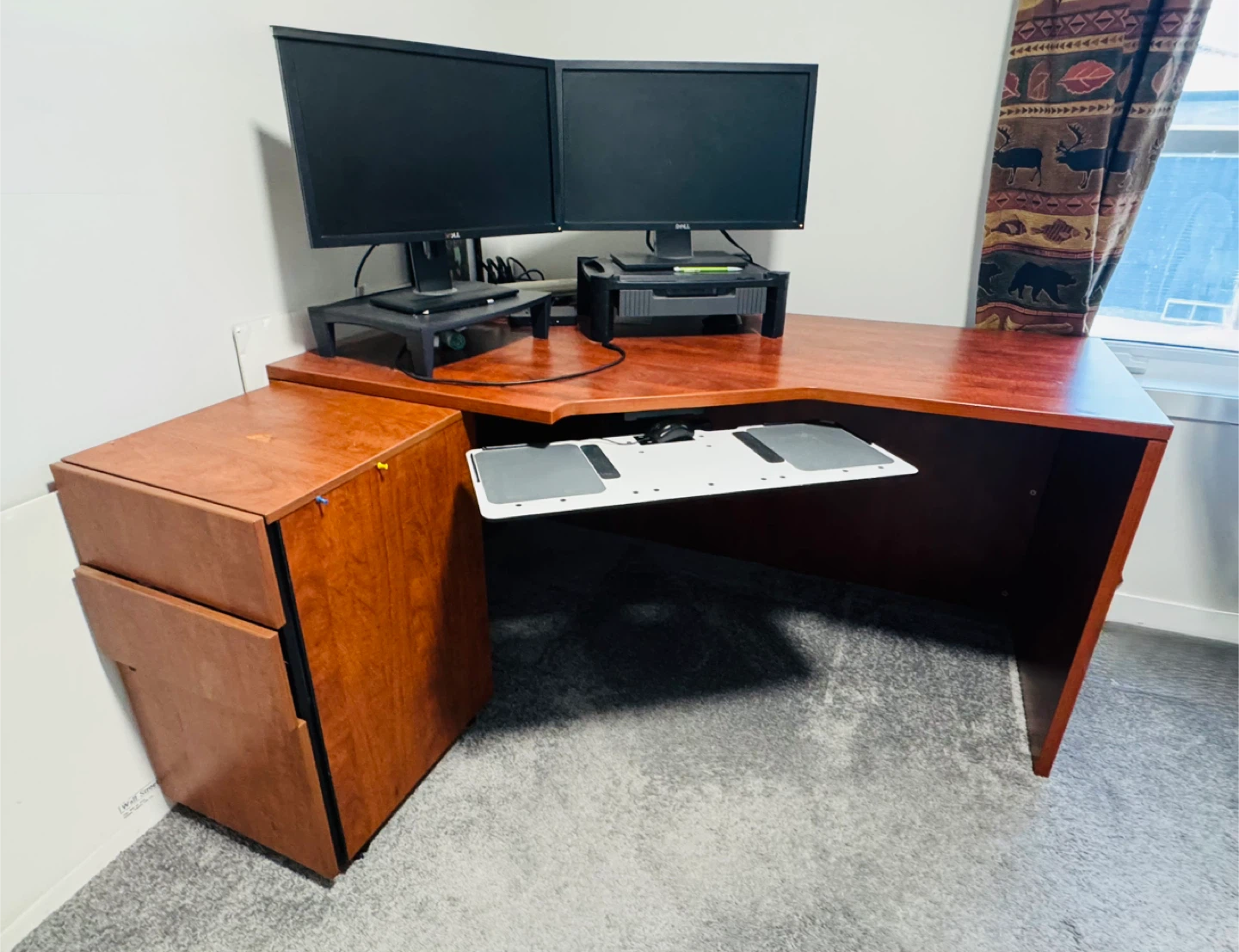 Office desk, drawer and keyboard tray