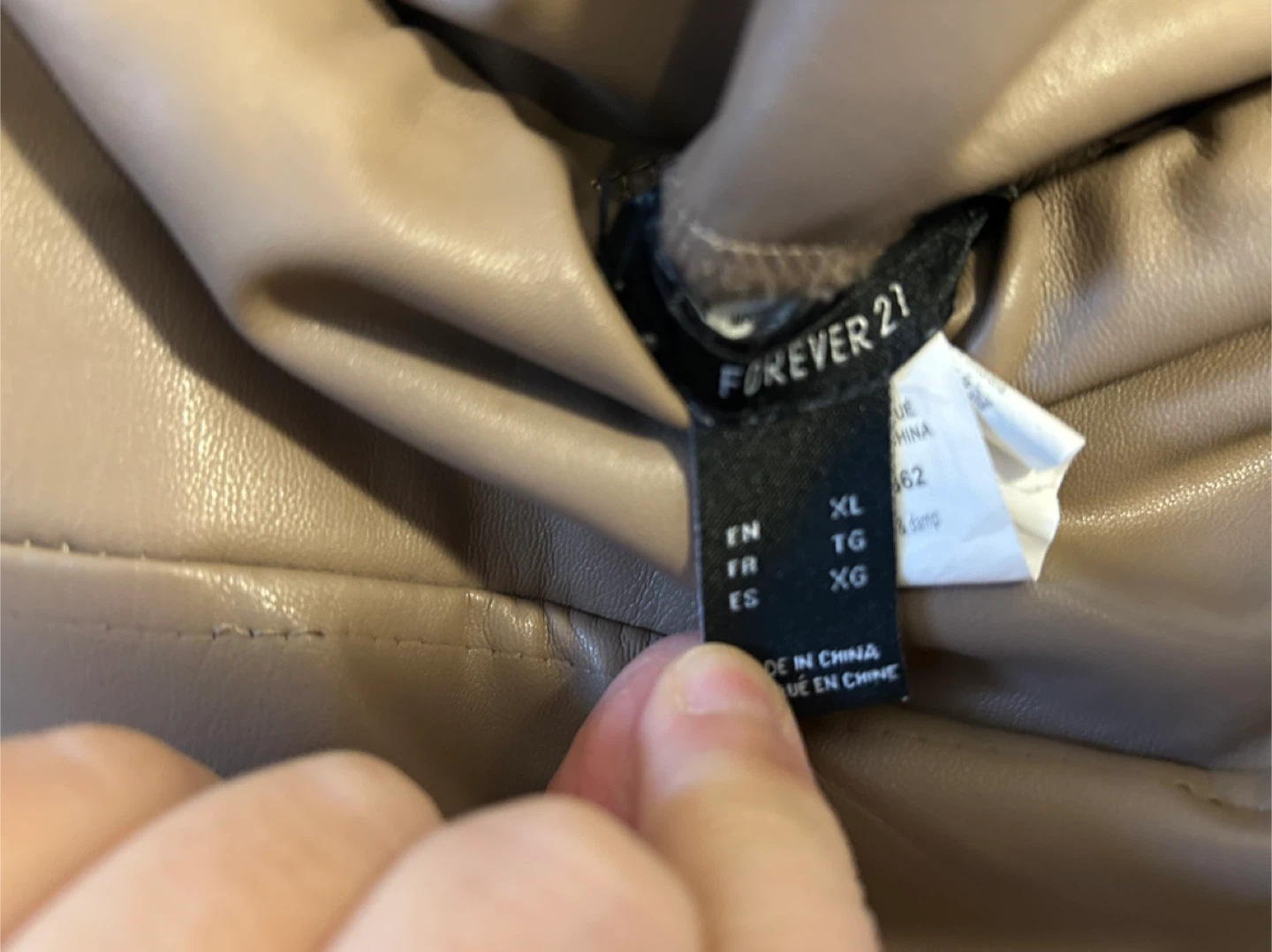 Forever 21 Faux Leather Leggings - Taupe - XL - photo 3