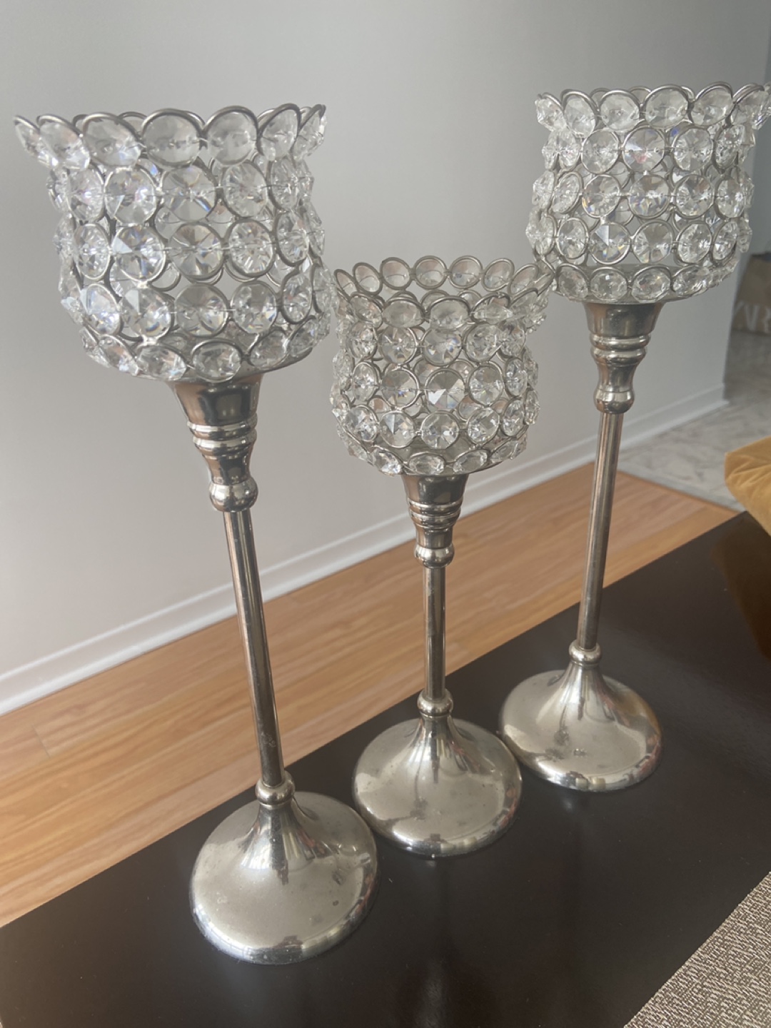 Set of 3 Crystal Beaded Candle Holders - photo 5