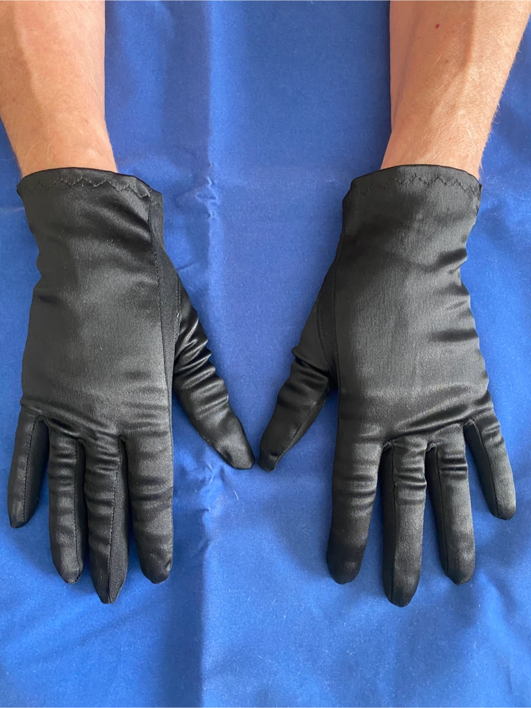Black Satin Gloves