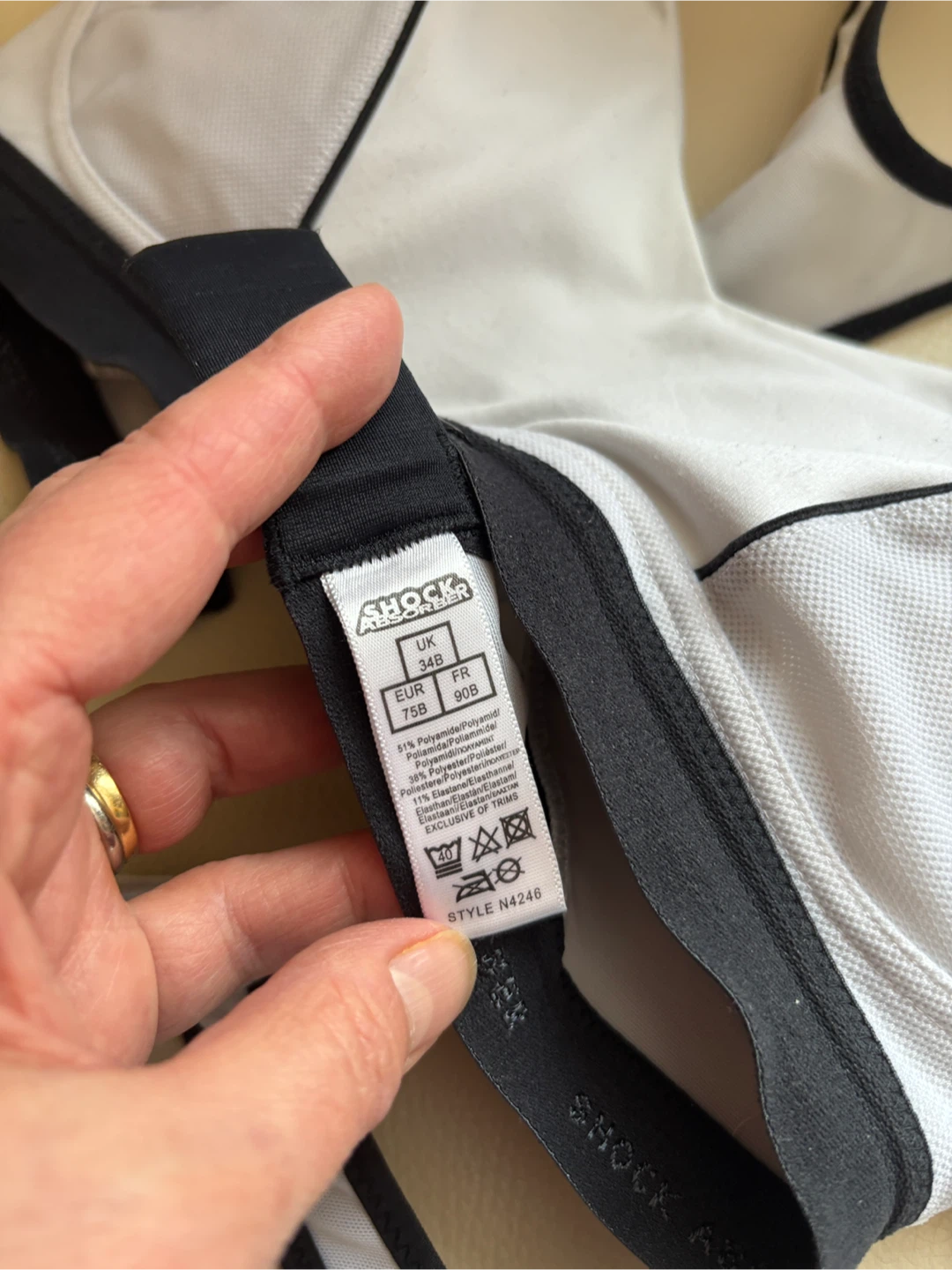 2 Shock Absorber Sports Bras - 34B White/Black - Size 34B - photo 3
