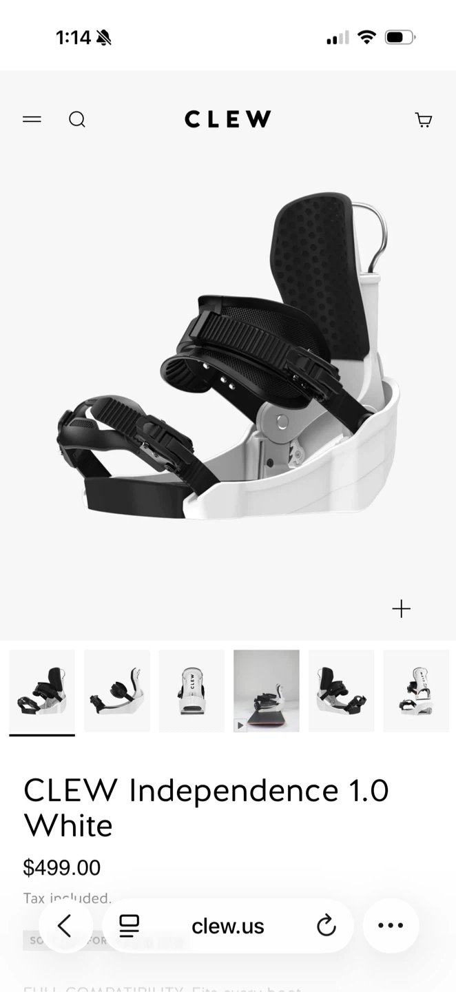 CLEW Snowboard Bindings - White