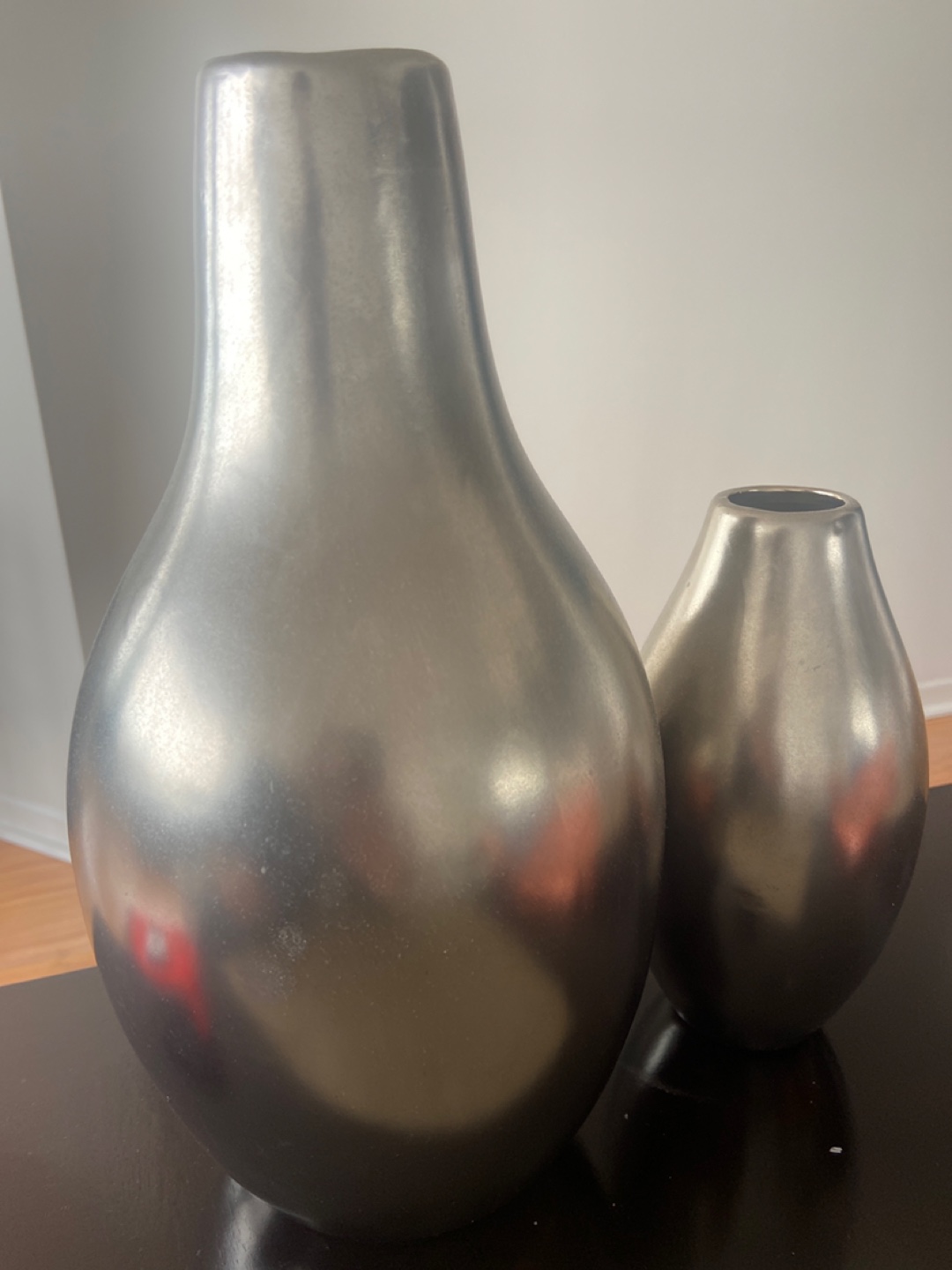 Set of 2 Silver Stoneware Vases - photo 3