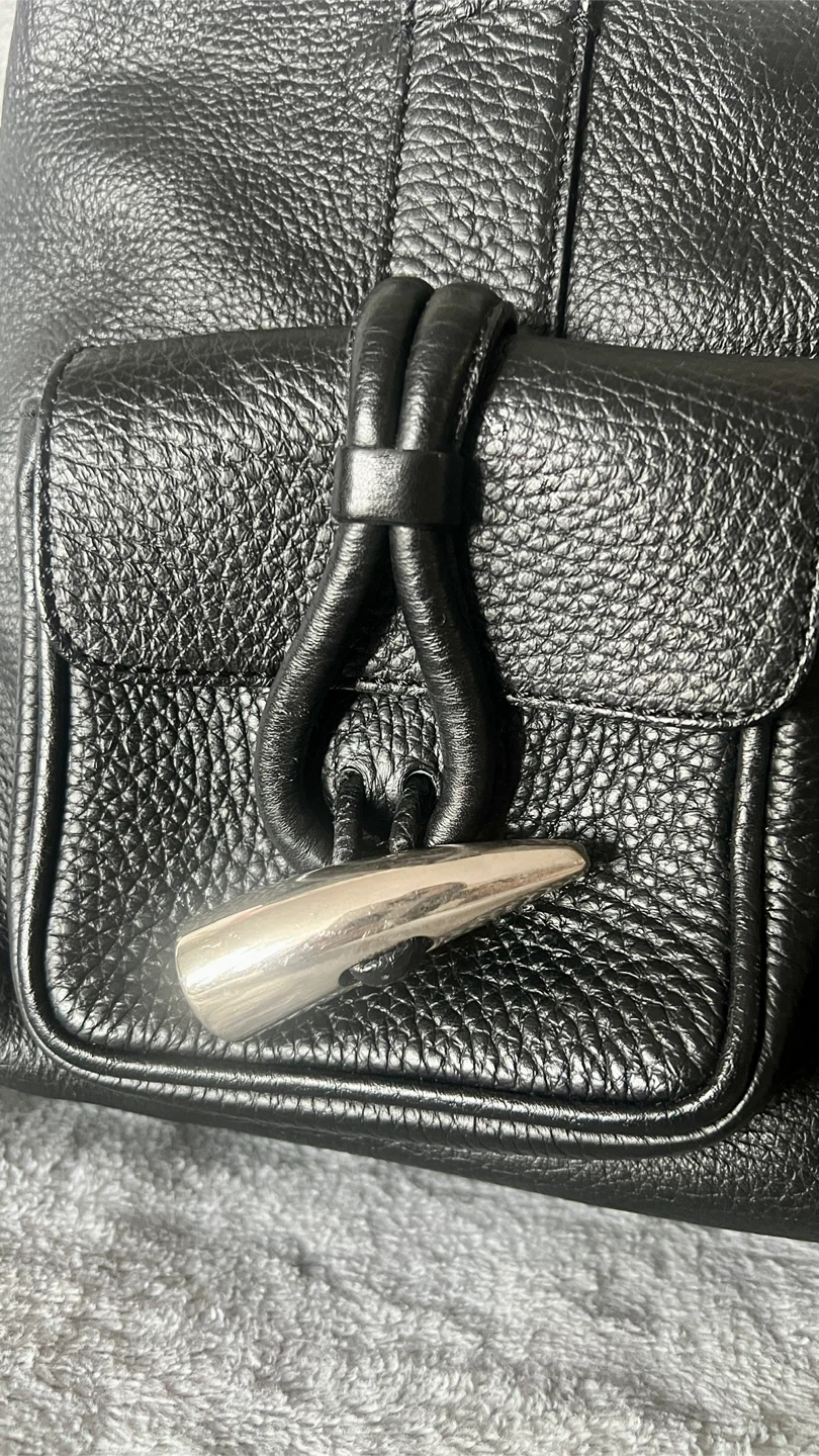 Burberry Black Leather Tote Bag with Haymarket Check Accent - photo 2