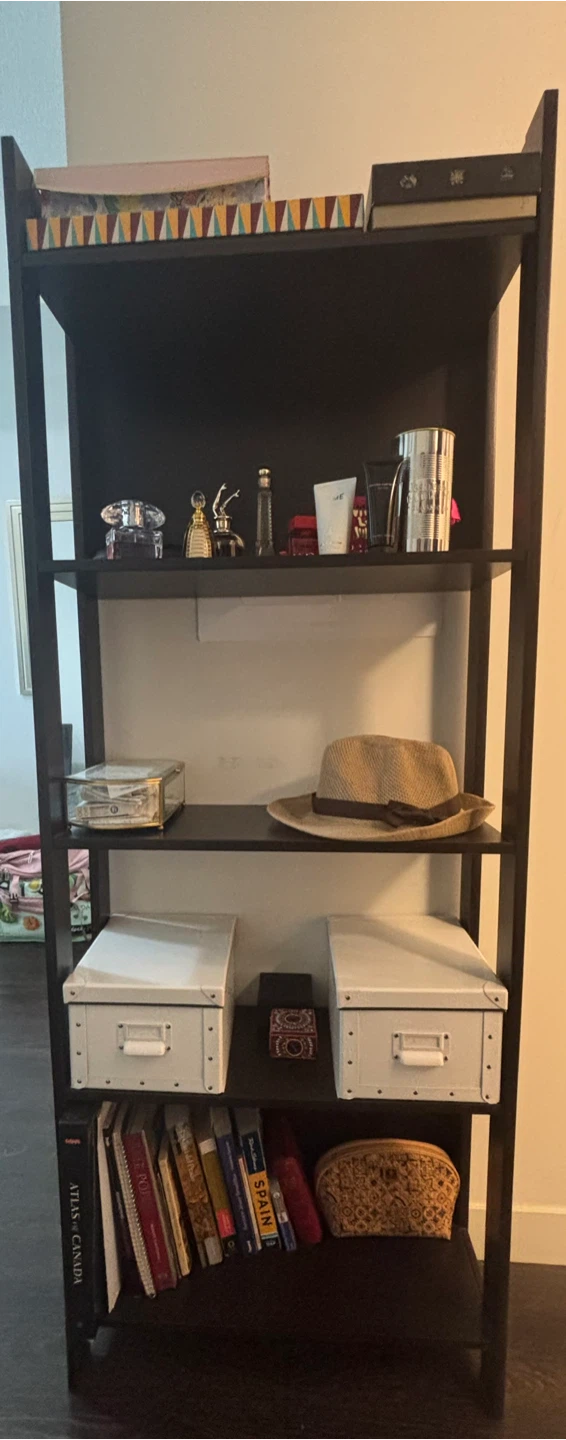 2x Black Wooden Bookshelfs