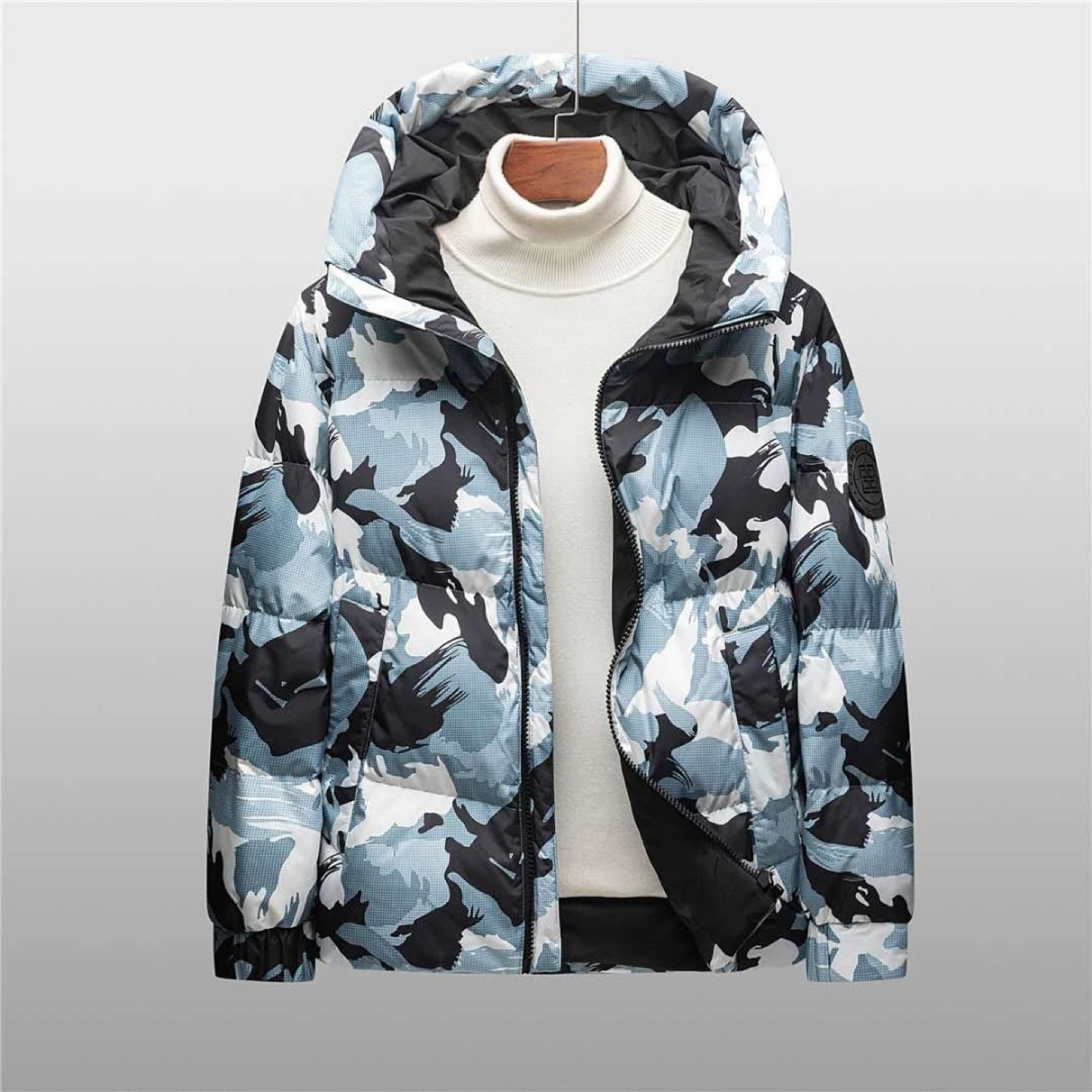 Men's Puffer Down Jacket filled with white goose down