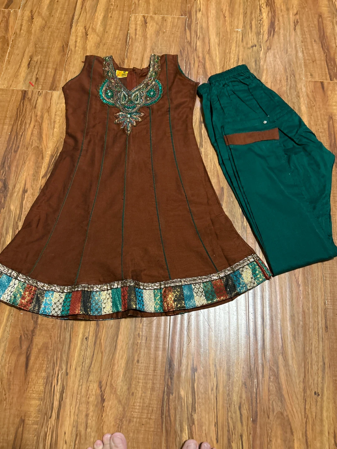 Shree Creations Brown Kurti and Pants Set - photo 2