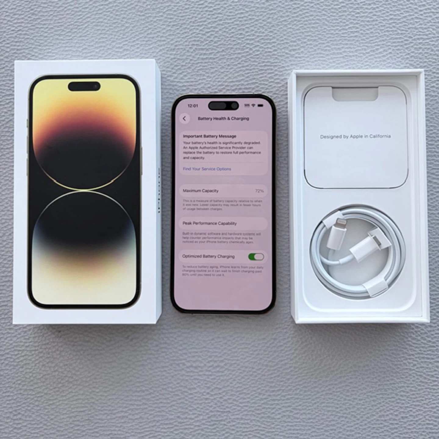 iPhone 14 Pro 256GB Unlocked Great Condition Gold + Accessories - photo 3