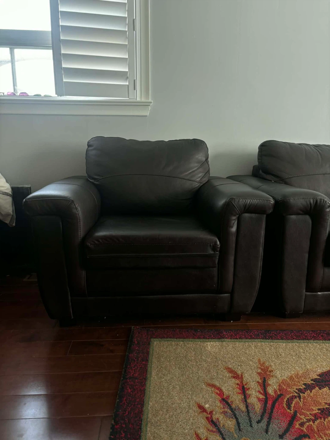 Dark Brown Leather Sofa Set