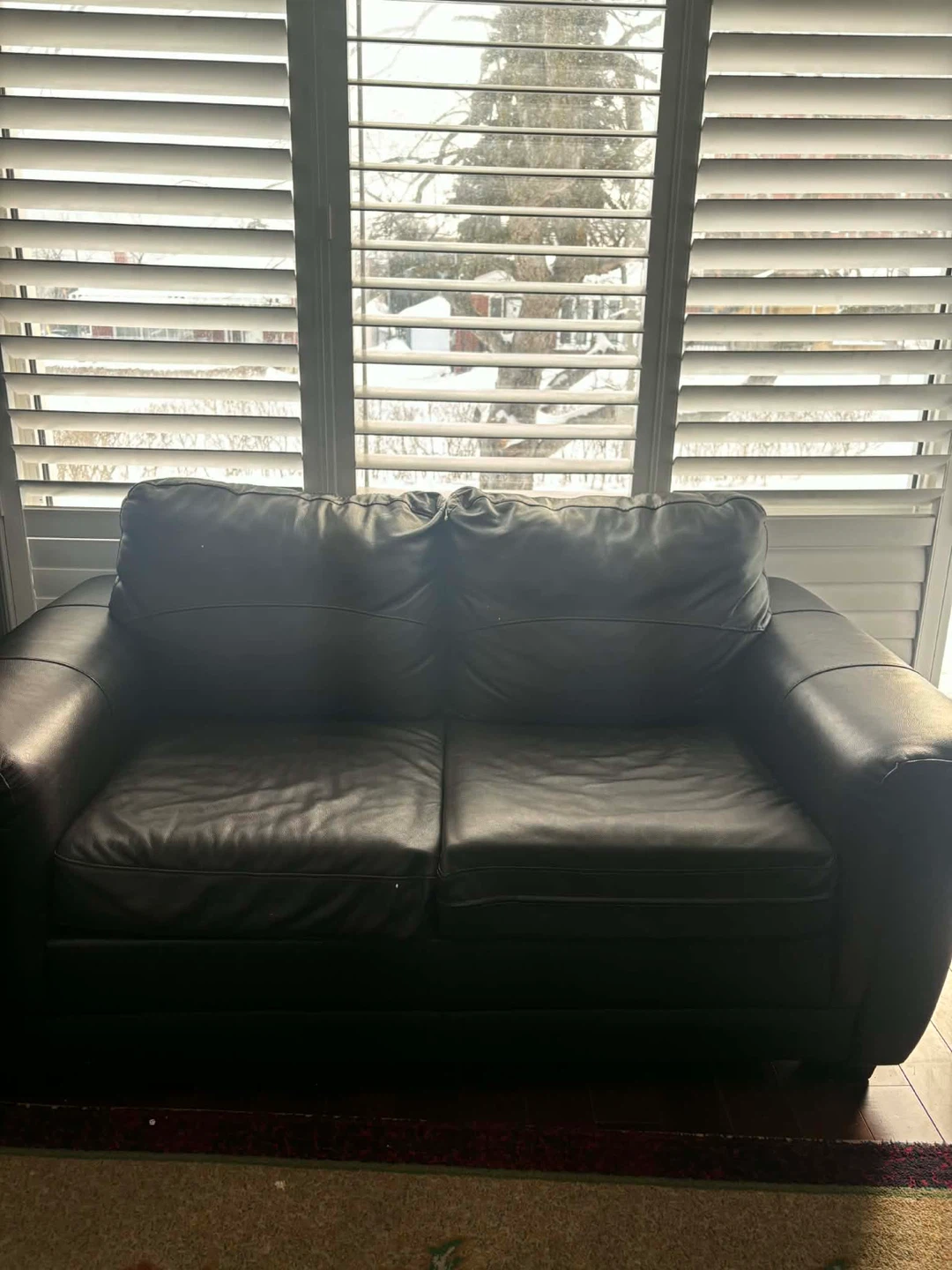 Dark Brown Leather Sofa Set - photo 4