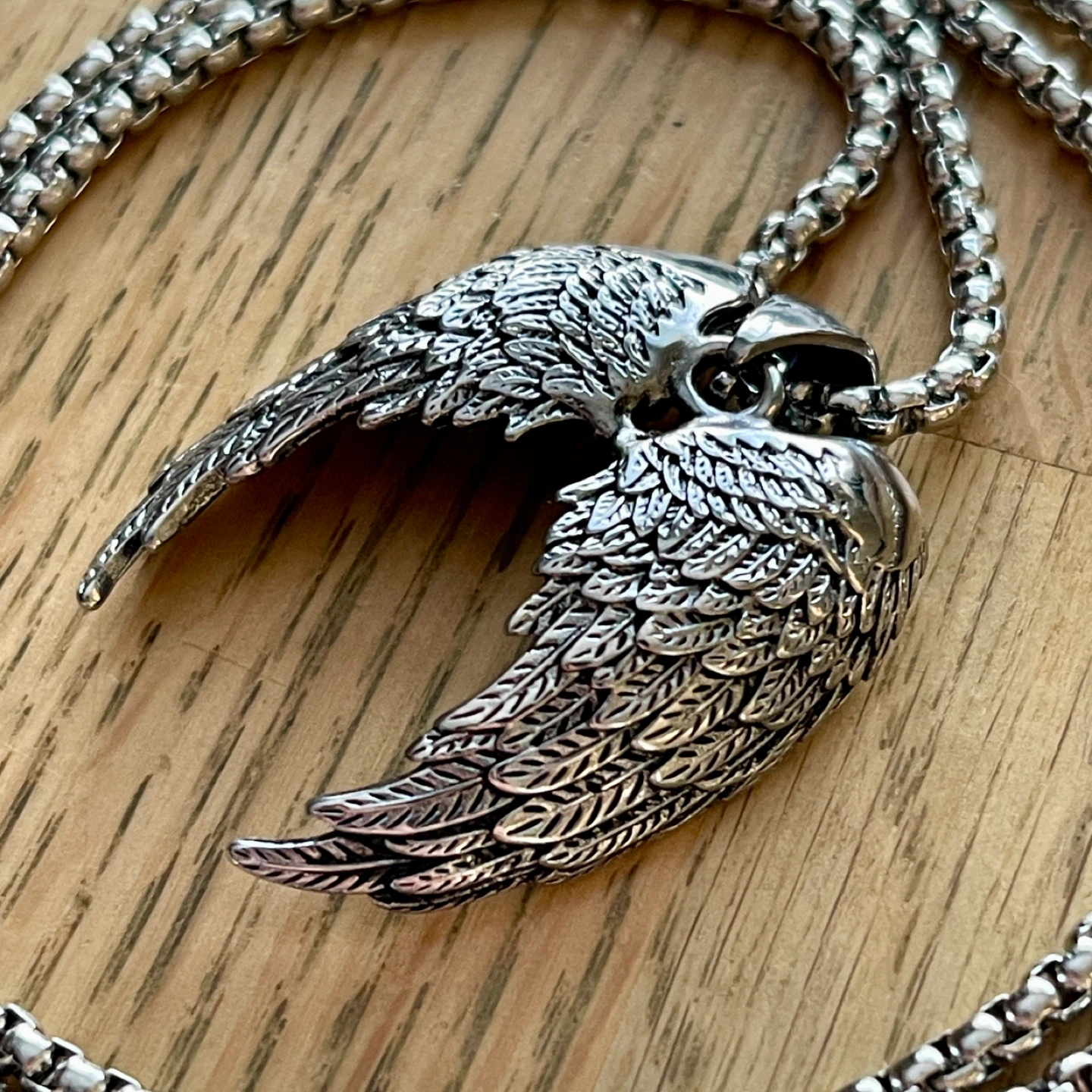 Angel wings stainless steel necklace