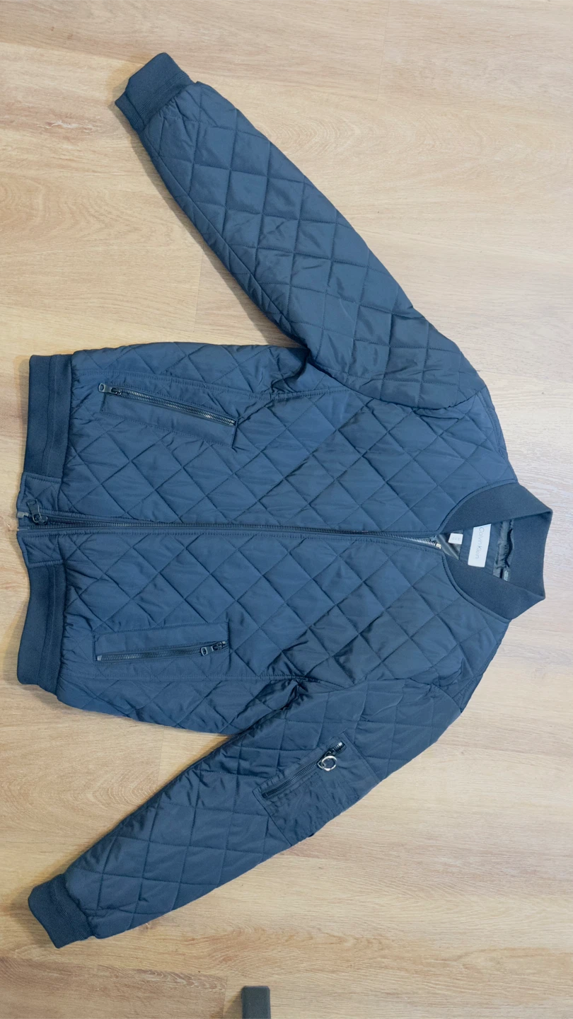 Calvin Klein Quilted Bomber Jacket - Navy Blue - Size M