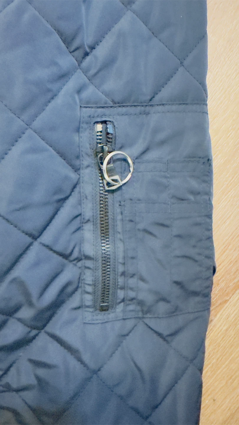 Calvin Klein Quilted Bomber Jacket - Navy Blue - Size M - photo 3