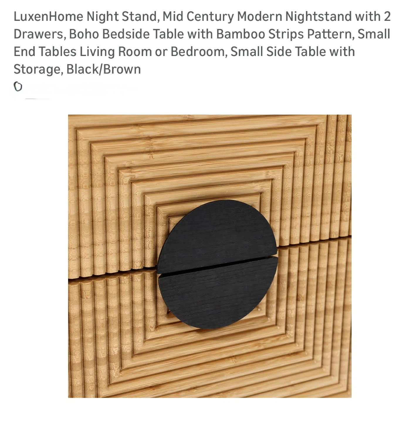 LuxeHome Night Stand - Black/Brown - photo 4